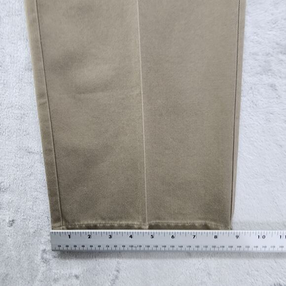 Haggar Pants Mens 36 X 32 Brown Flat Front Straight Fit No Iron Cotton Khakis - Picture 12 of 13